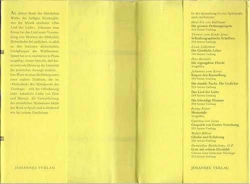 Produktbild Sämtliche Werke / Das Lied der Liebe (Deutsch, Irene Behn, Johannes vom Kreuz, 1992)