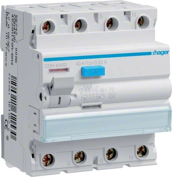 Immagine prodotto Hager RCD 4pin 40A/30mA Hi CDH440D