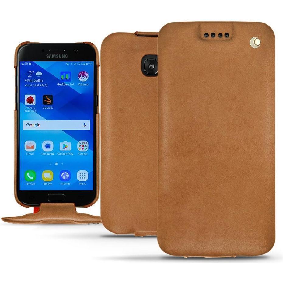 Noreve Lederschutzhülle vertikal (Samsung Galaxy A3 (2017)), Smartphone Hülle, Orange