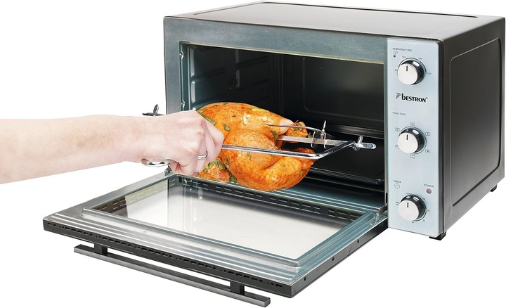 Image du produit Bestron Four gril avec tournebroche, pierre à pizza et fonction chaleur tournante