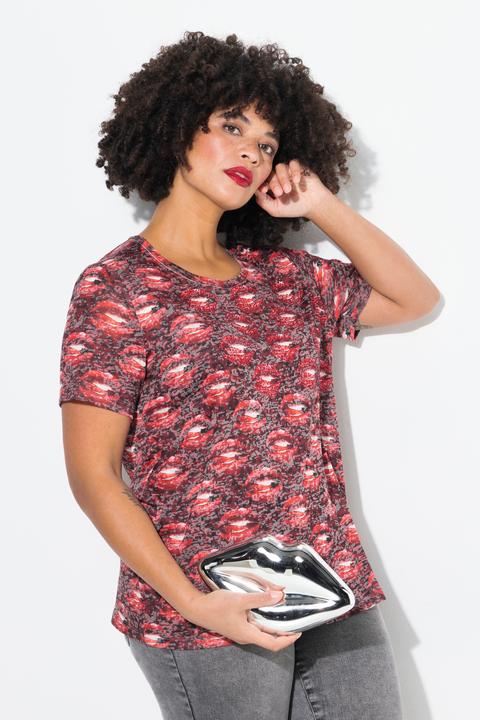Produktbild Angel of Style T-Shirt, Lippen-Muster mit Glizersteinchen (44)