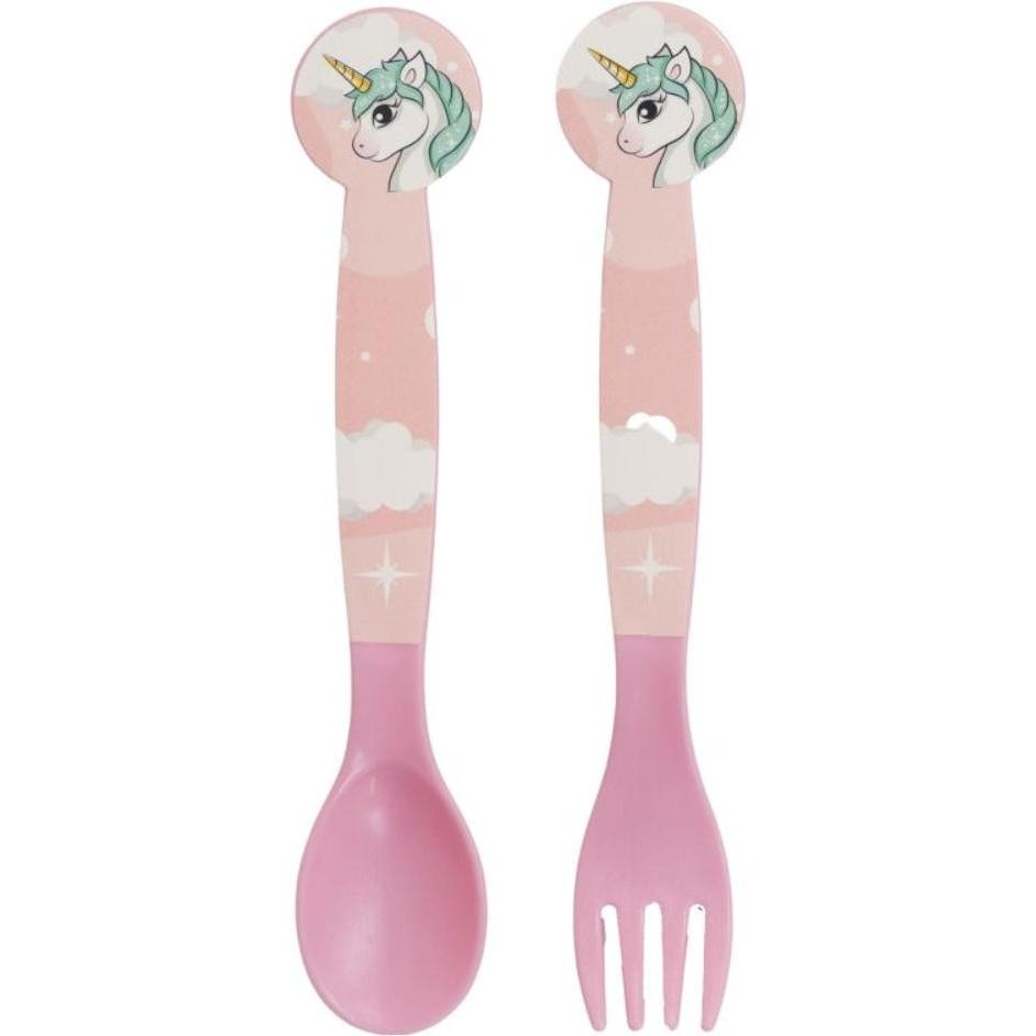 Procos, Kindergeschirr + Kinderbesteck, Unicorn Range Kunststoffbesteckset - 2-tlg