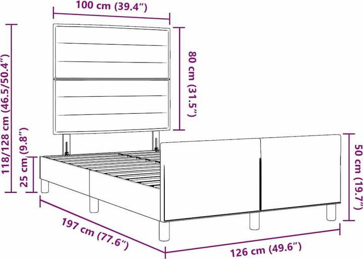 Image du produit vidaXL Plattformbett (120 x 190 cm)