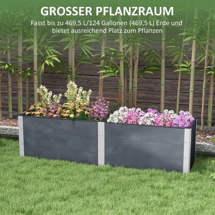 Immagine prodotto Swisshandel24 Hochbeet, Blumenkasten, Pflanzkasten, Gemüsebeet mit Offenem Boden, Kräuterbeet für Garten, Balkon
