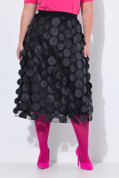 Image du produit Miamoda Jupe midi coupe évasée, jupon opaque et applications en relief (50)