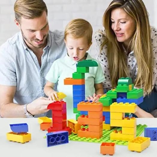 Produktbild I Am Creative Kunststoff Bausteine Klemmbausteine Bauklötze - Assortiert 50er Set