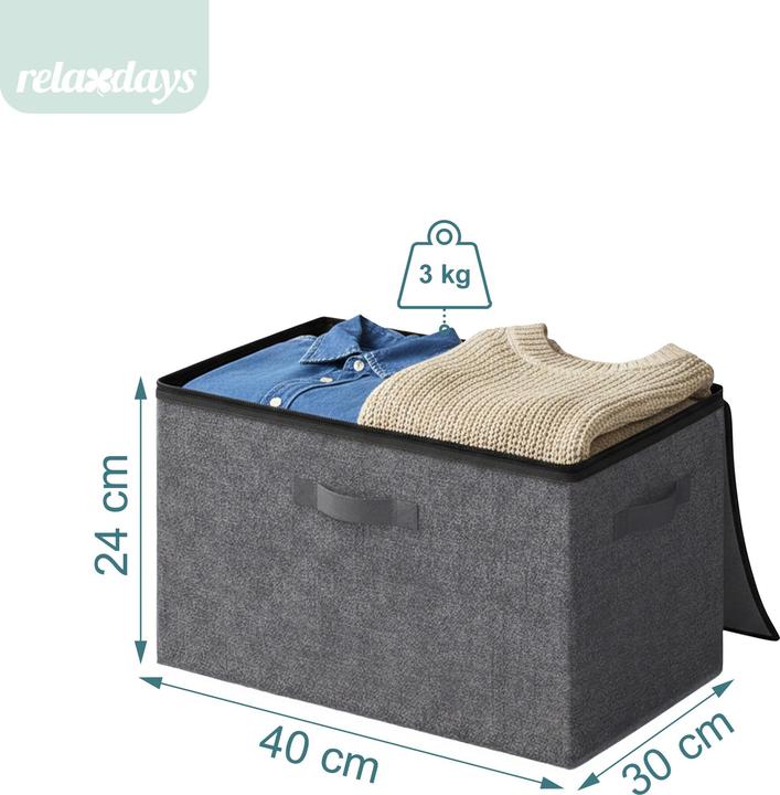 Immagine prodotto Relaxdays 3x scatole portaoggetti (40 cm, 30 l, 3x)