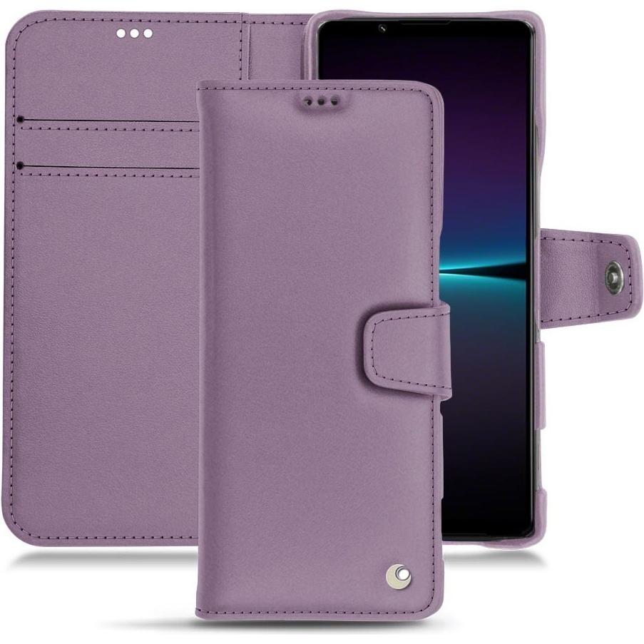 Noreve Lederschutzhülle Wallet (Sony Xperia 1 IV), Smartphone Hülle, Violett