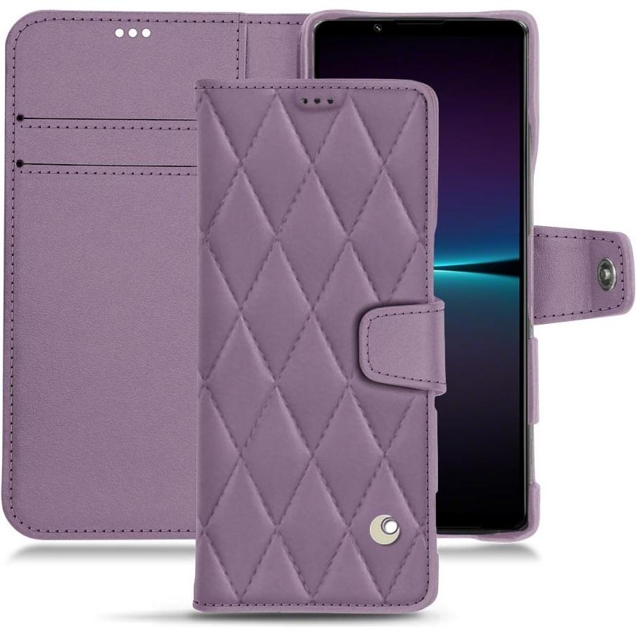 Noreve Lederschutzhülle Wallet (Sony Xperia 1 IV), Smartphone Hülle, Violett
