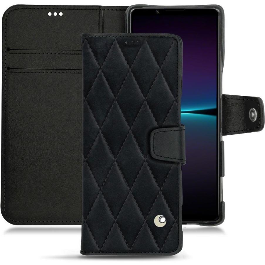 Noreve Lederschutzhülle Wallet (Sony Xperia 1 IV), Smartphone Hülle, Schwarz