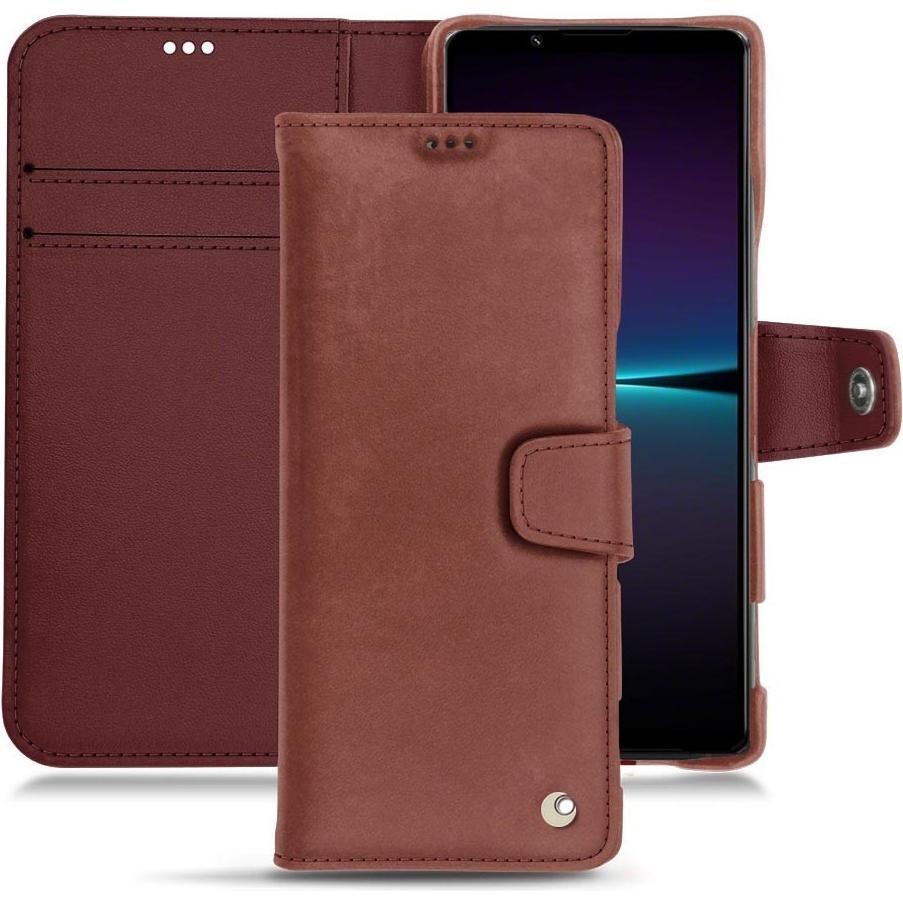 Noreve Lederschutzhülle Wallet (Sony Xperia 1 IV), Smartphone Hülle, Rot