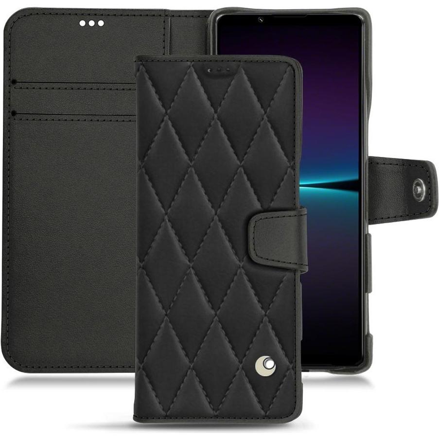 Noreve Lederschutzhülle Wallet (Sony Xperia 1 IV), Smartphone Hülle, Schwarz