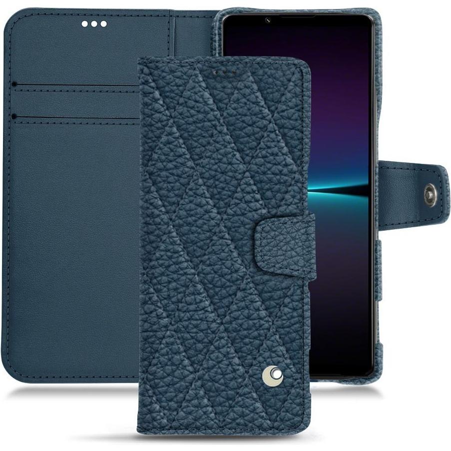 Noreve Lederschutzhülle Wallet (Sony Xperia 1 IV), Smartphone Hülle, Blau