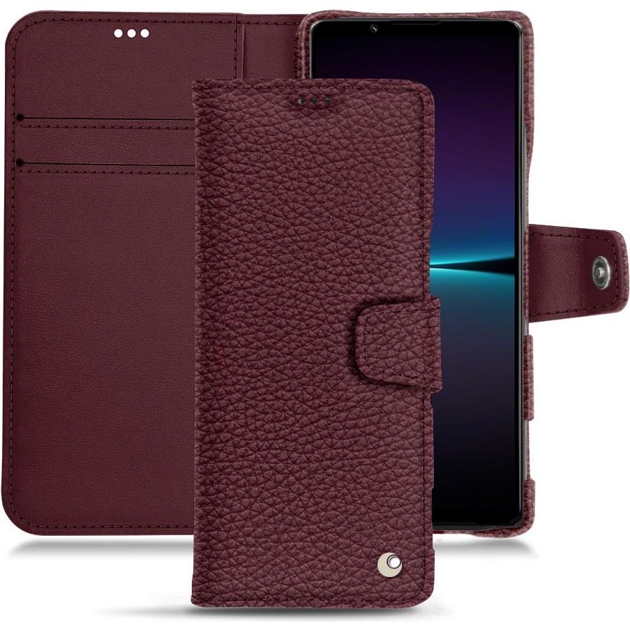 Noreve Lederschutzhülle Wallet (Sony Xperia 1 IV), Smartphone Hülle, Violett