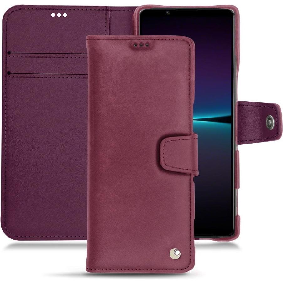 Noreve Lederschutzhülle Wallet (Sony Xperia 1 IV), Smartphone Hülle, Violett