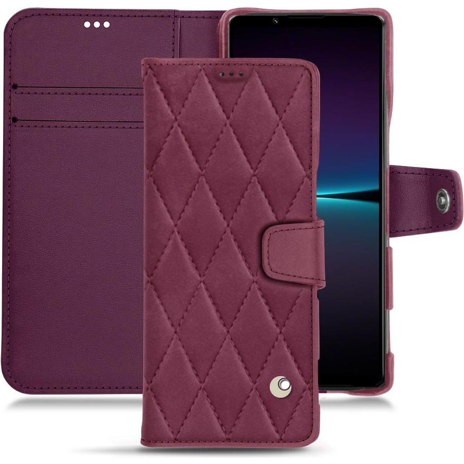 Noreve Lederschutzhülle Wallet (Sony Xperia 1 IV), Smartphone Hülle, Violett