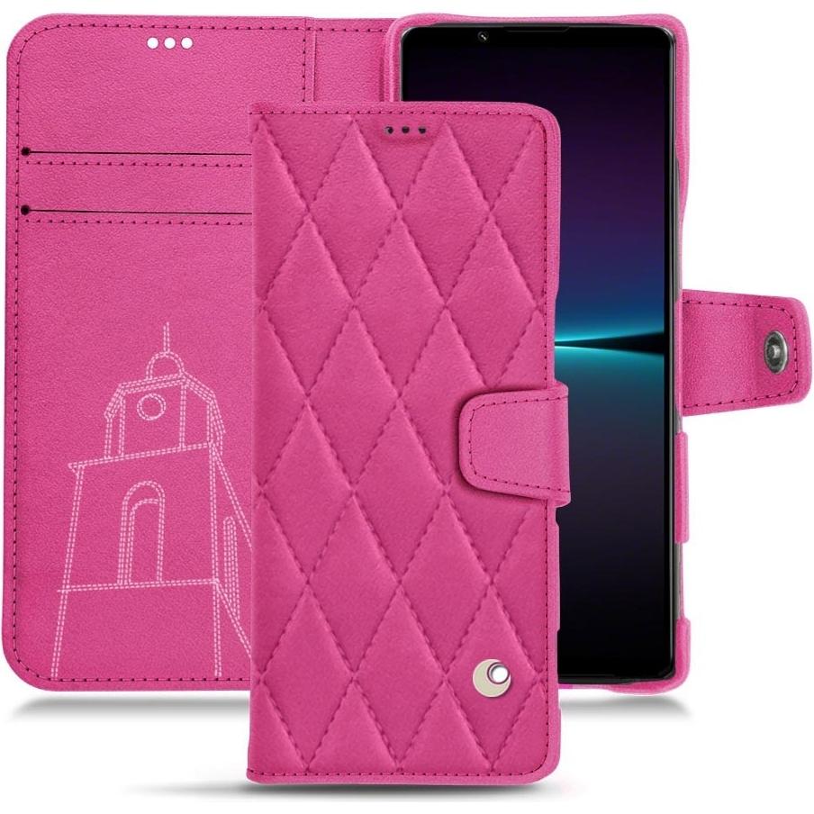 Noreve Lederschutzhülle Wallet (Sony Xperia 1 IV), Smartphone Hülle, Rosa