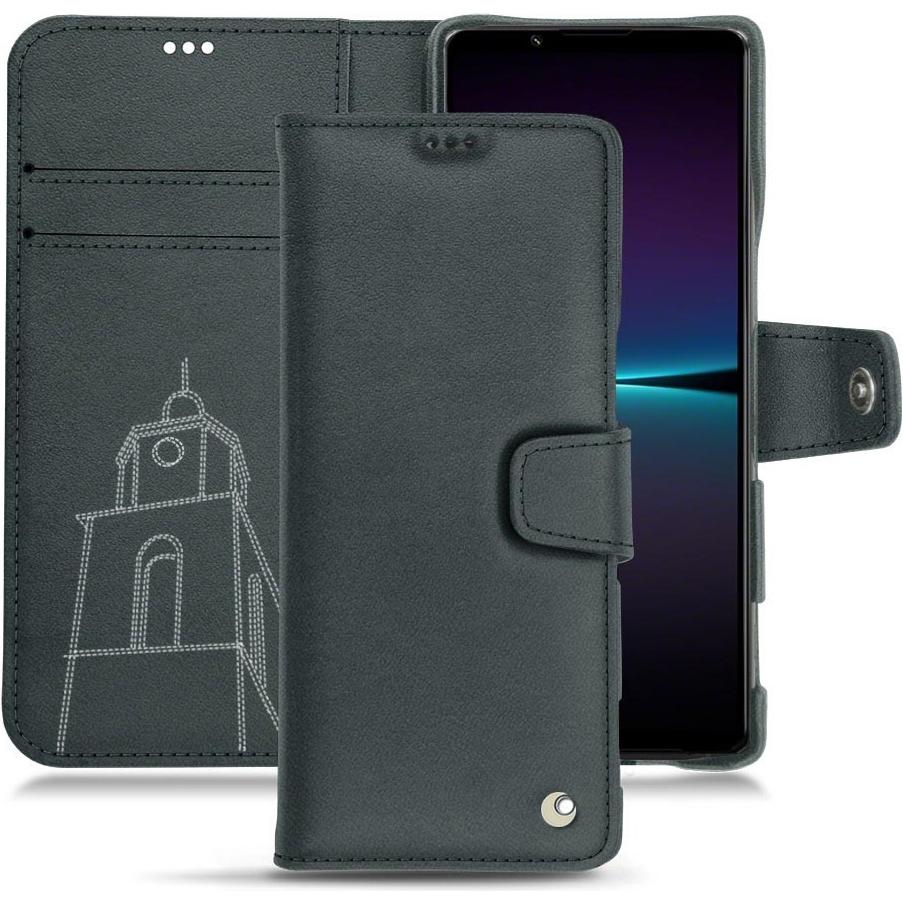 Noreve Lederschutzhülle Wallet (Sony Xperia 1 IV), Smartphone Hülle, Blau