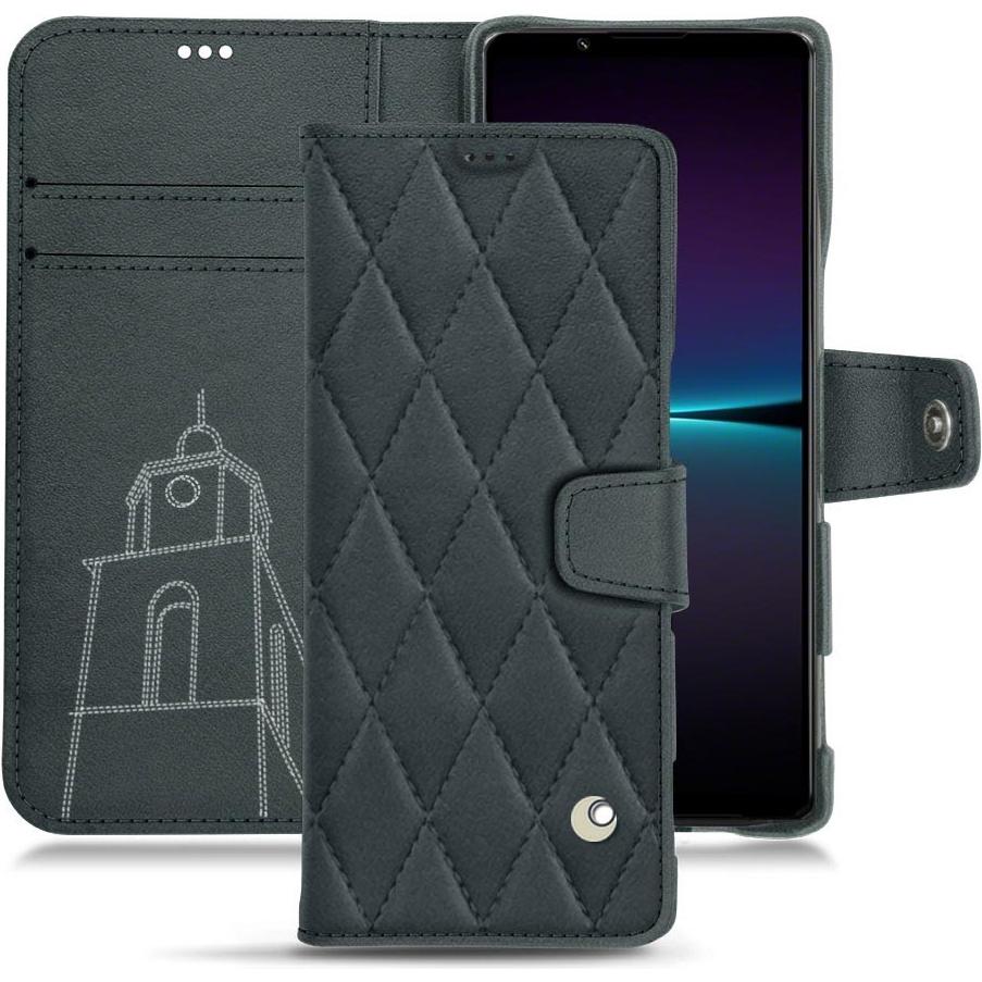 Noreve Lederschutzhülle Wallet (Sony Xperia 1 IV), Smartphone Hülle, Blau