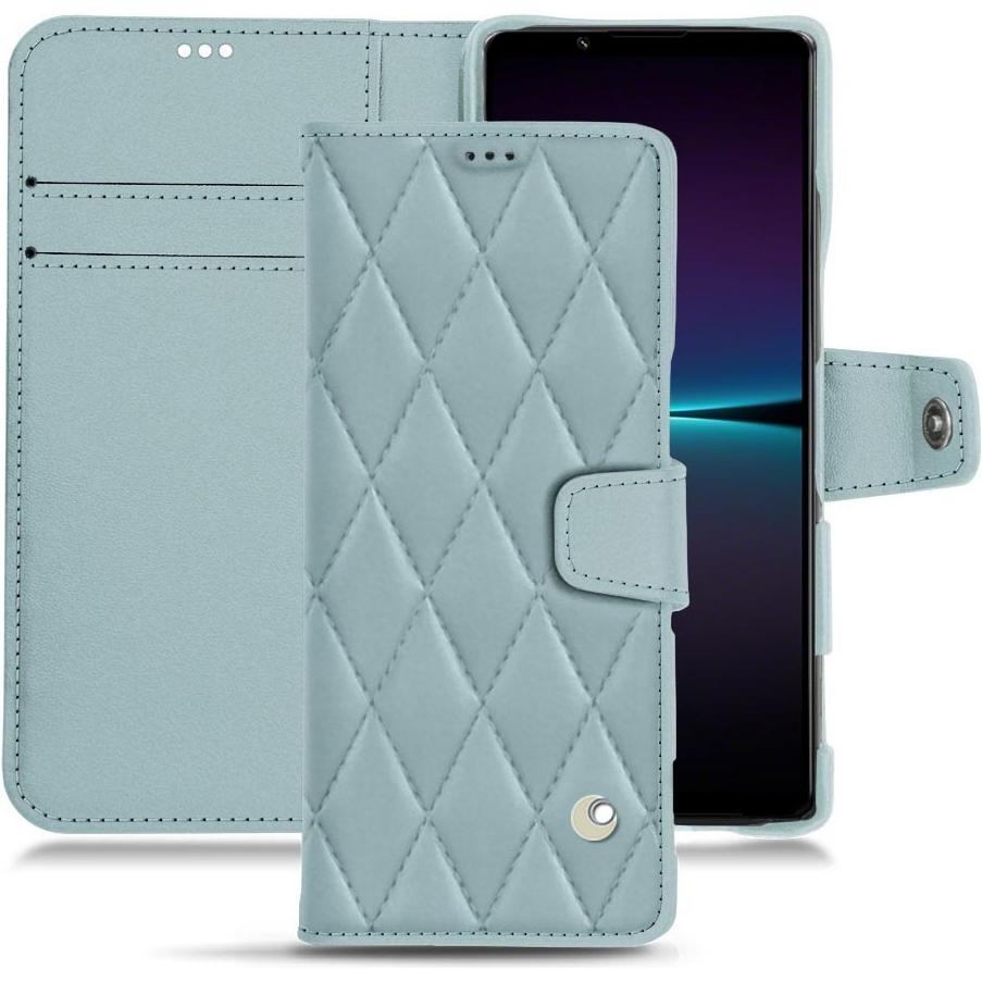 Noreve Lederschutzhülle Wallet (Sony Xperia 1 IV), Smartphone Hülle, Blau