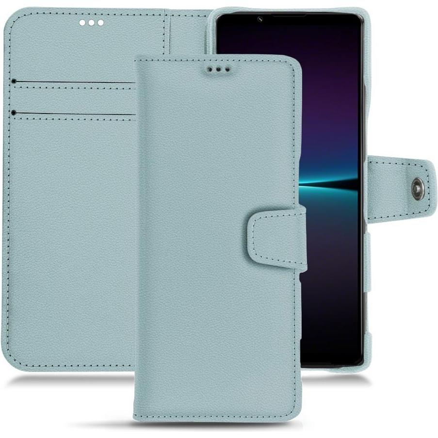 Noreve Lederschutzhülle Wallet (Sony Xperia 1 IV), Smartphone Hülle, Blau