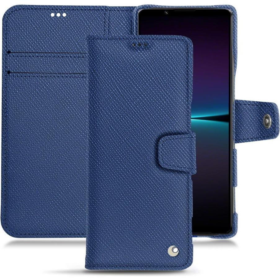 Noreve Lederschutzhülle Wallet (Sony Xperia 1 IV), Smartphone Hülle, Blau