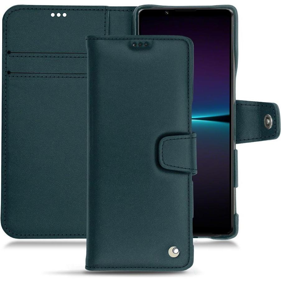 Noreve Lederschutzhülle Wallet (Sony Xperia 1 IV), Smartphone Hülle, Blau