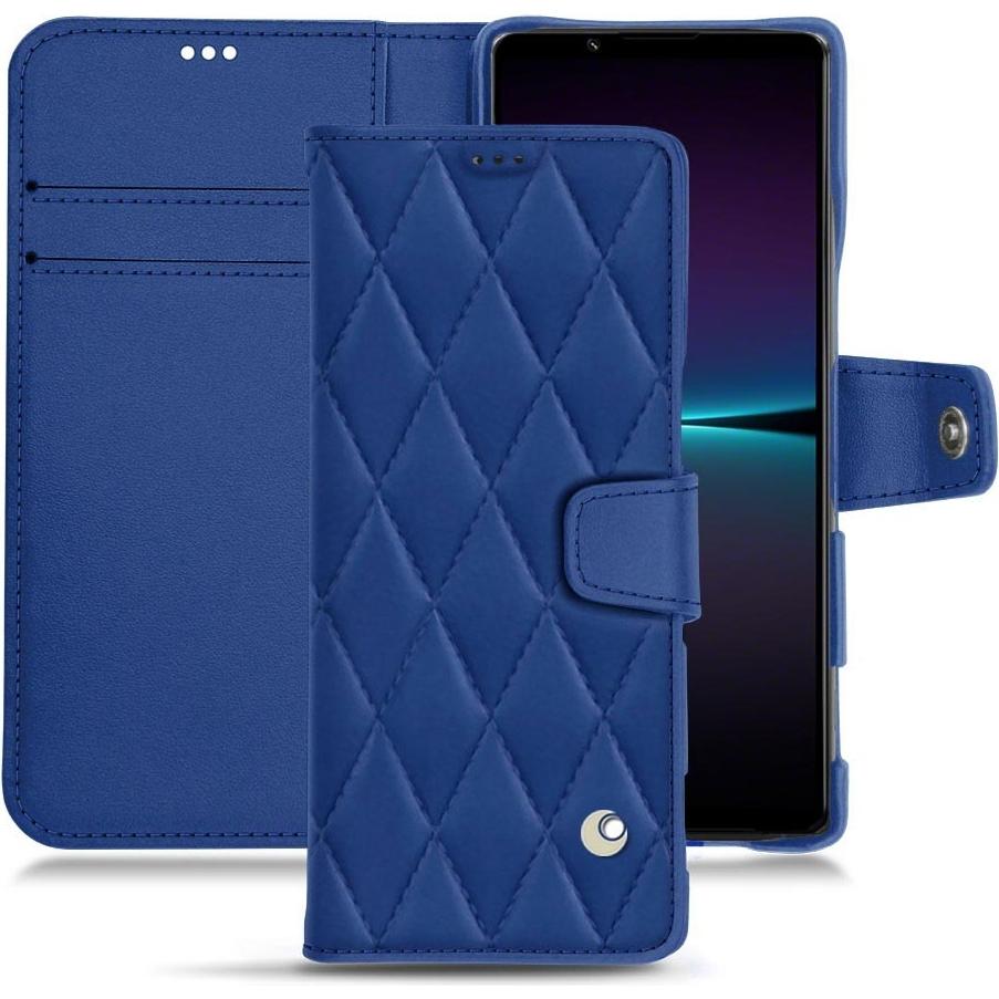 Noreve Lederschutzhülle Wallet (Sony Xperia 1 IV), Smartphone Hülle, Blau