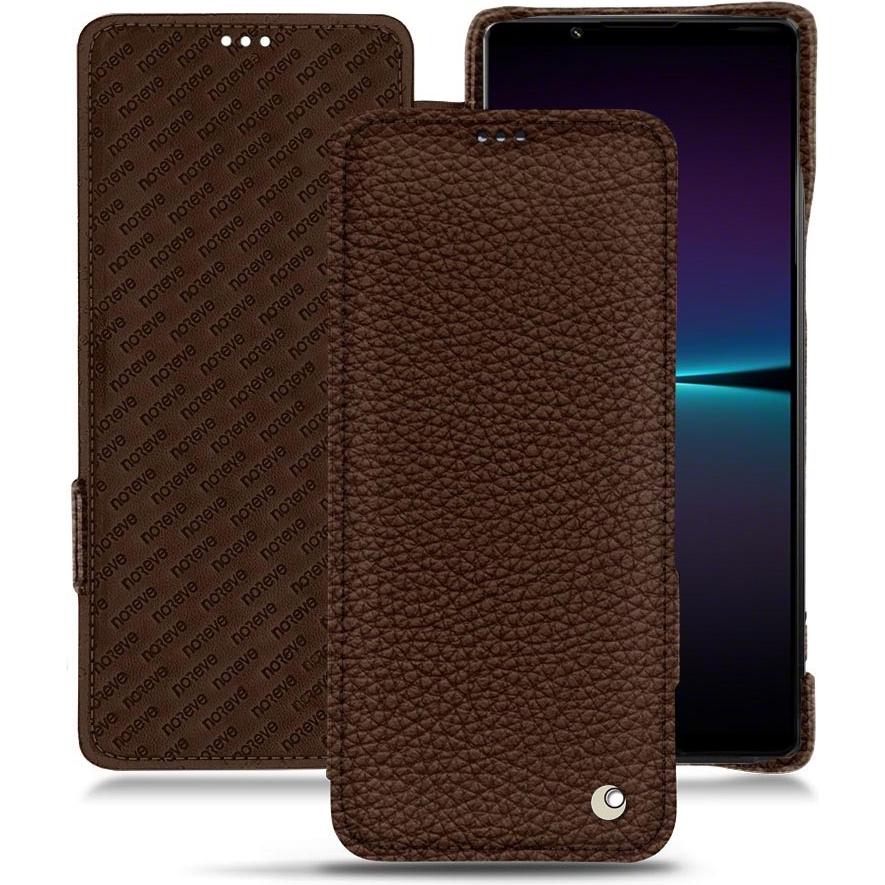 Noreve Lederschutzhülle horizontal (Sony Xperia 1 IV), Smartphone Hülle, Braun