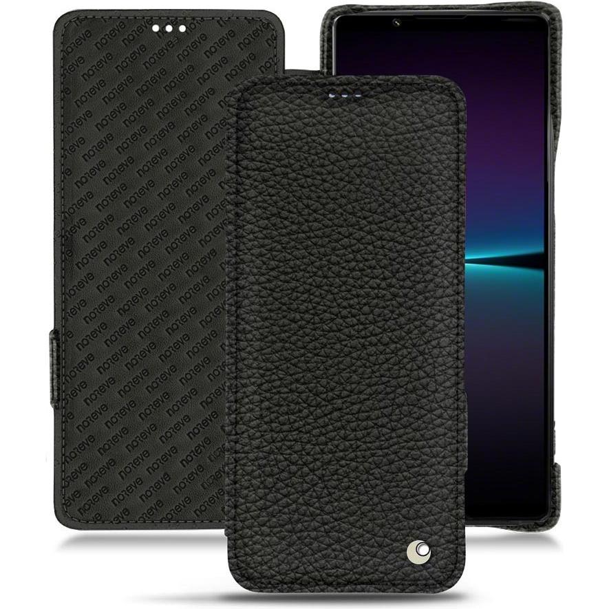 Noreve Lederschutzhülle horizontal (Sony Xperia 1 IV), Smartphone Hülle, Schwarz