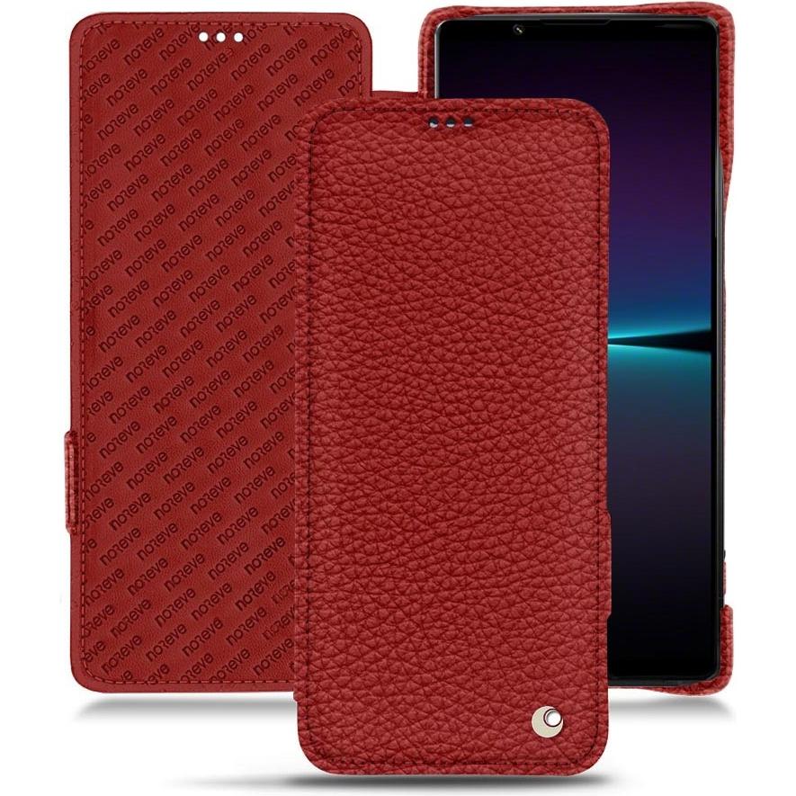 Noreve Lederschutzhülle horizontal (Sony Xperia 1 IV), Smartphone Hülle, Rot