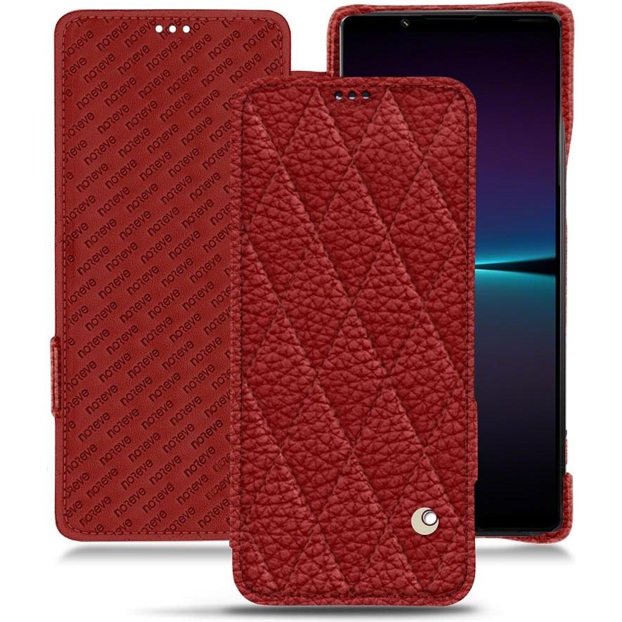 Noreve Lederschutzhülle horizontal (Sony Xperia 1 IV), Smartphone Hülle, Rot