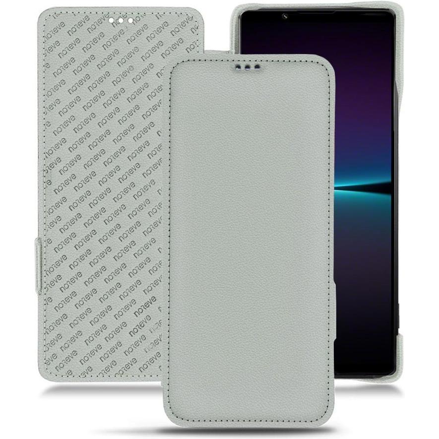 Noreve Lederschutzhülle horizontal (Sony Xperia 1 IV), Smartphone Hülle, Grau