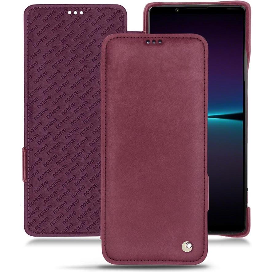 Noreve Lederschutzhülle horizontal (Sony Xperia 1 IV), Smartphone Hülle, Violett