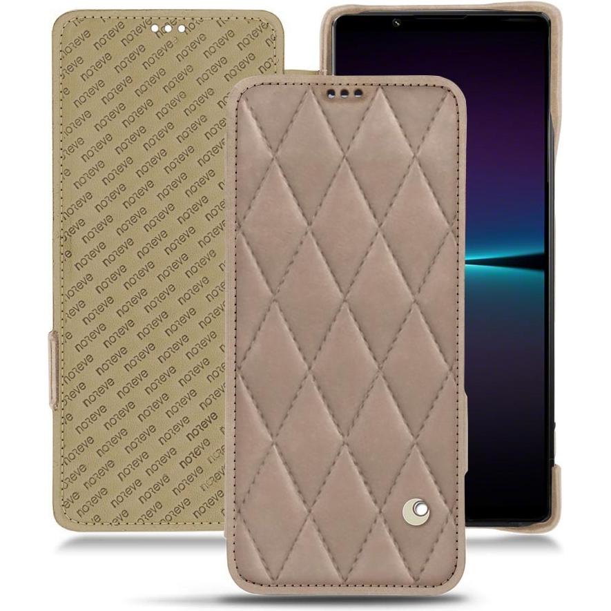 Thumbnail - Noreve Lederschutzhülle horizontal (Sony Xperia 1 IV), Smartphone Hülle, Beige