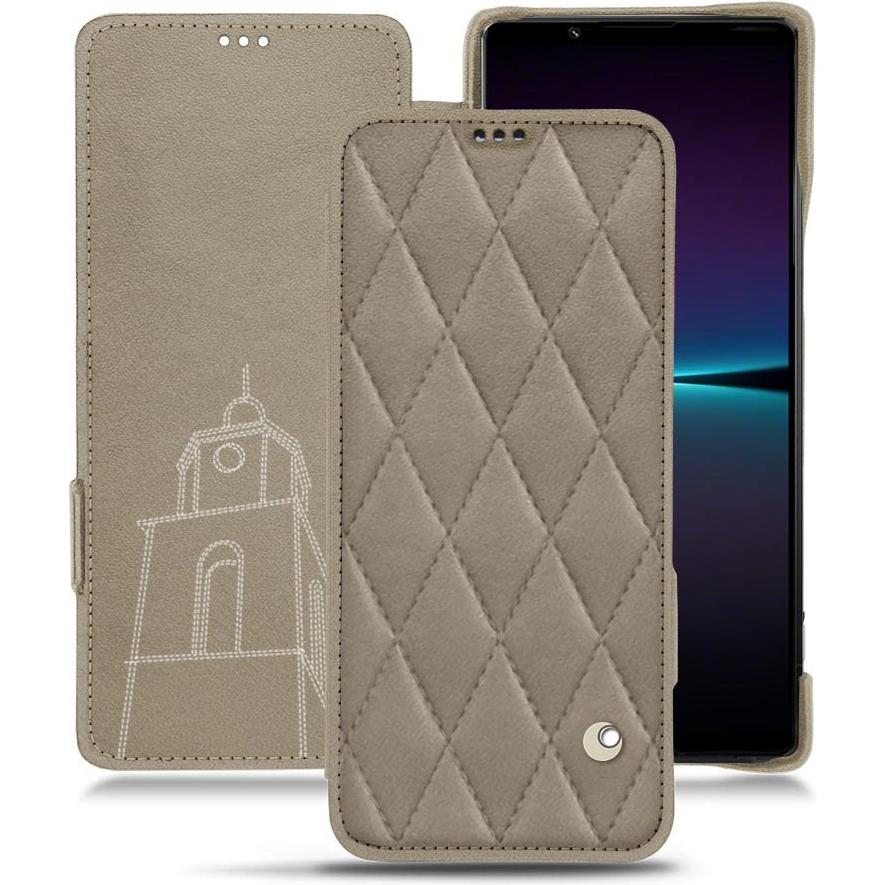 Thumbnail - Noreve Lederschutzhülle horizontal (Sony Xperia 1 IV), Smartphone Hülle, Beige