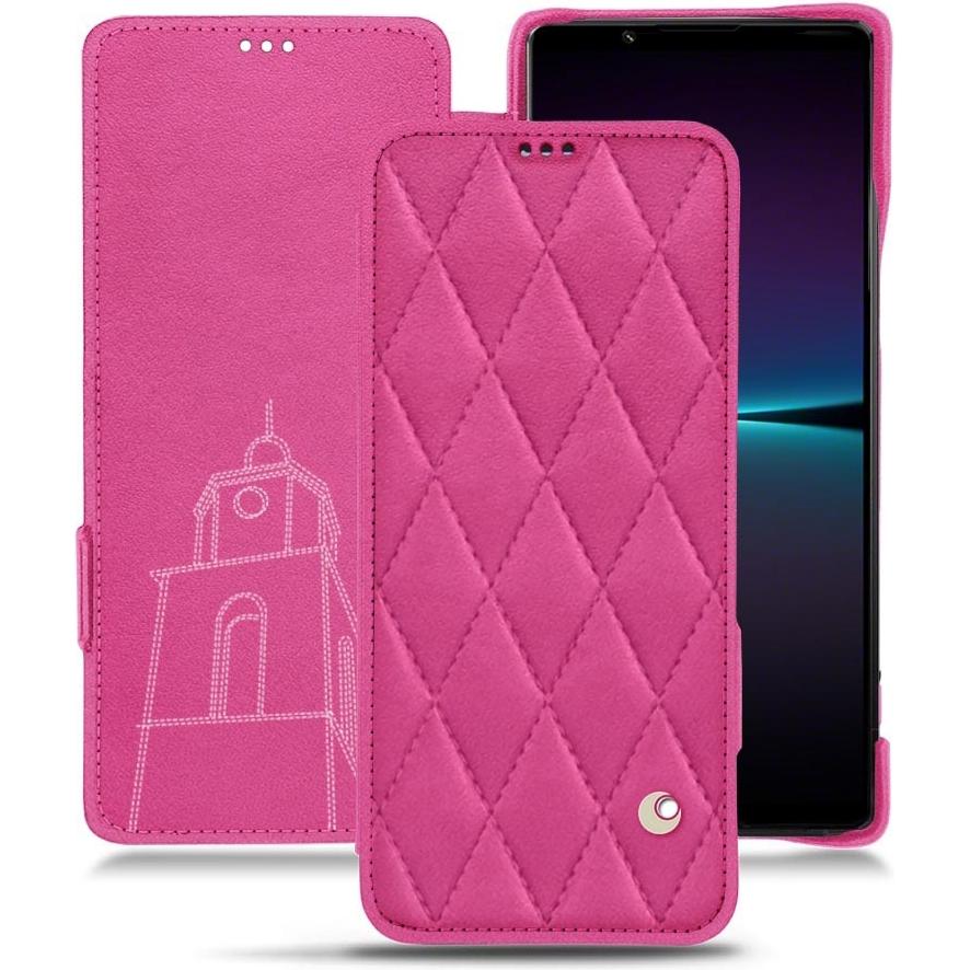 Noreve Lederschutzhülle horizontal (Sony Xperia 1 IV), Smartphone Hülle, Rosa
