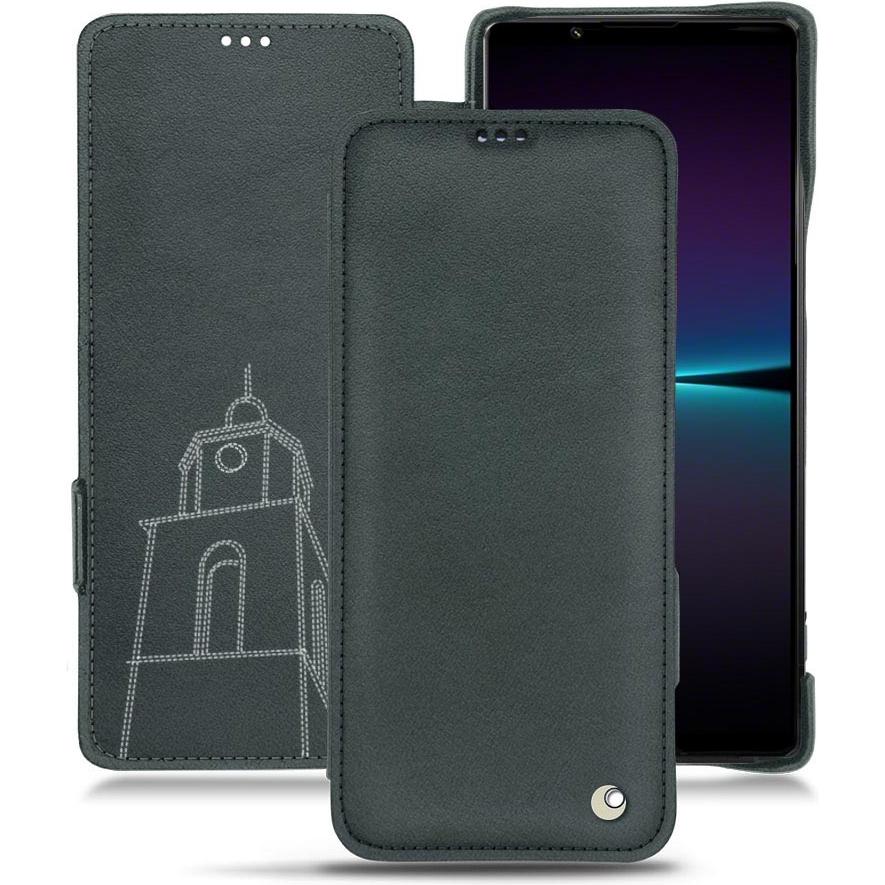 Noreve Lederschutzhülle horizontal (Sony Xperia 1 IV), Smartphone Hülle, Blau