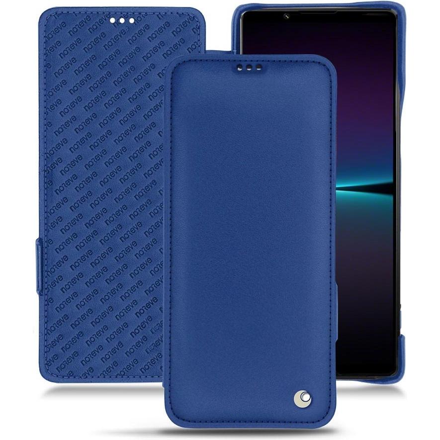 Noreve Lederschutzhülle horizontal (Sony Xperia 1 IV), Smartphone Hülle, Blau