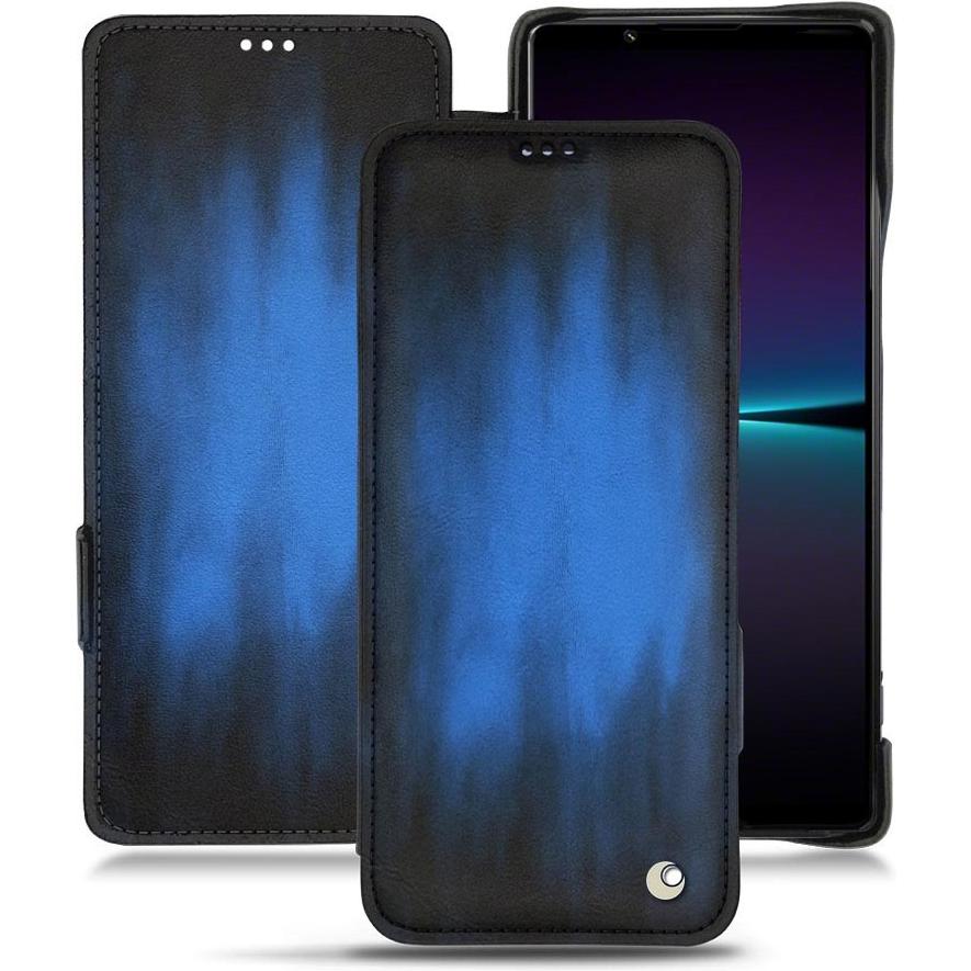 Thumbnail - Noreve Lederschutzhülle horizontal (Sony Xperia 1 IV), Smartphone Hülle, Blau
