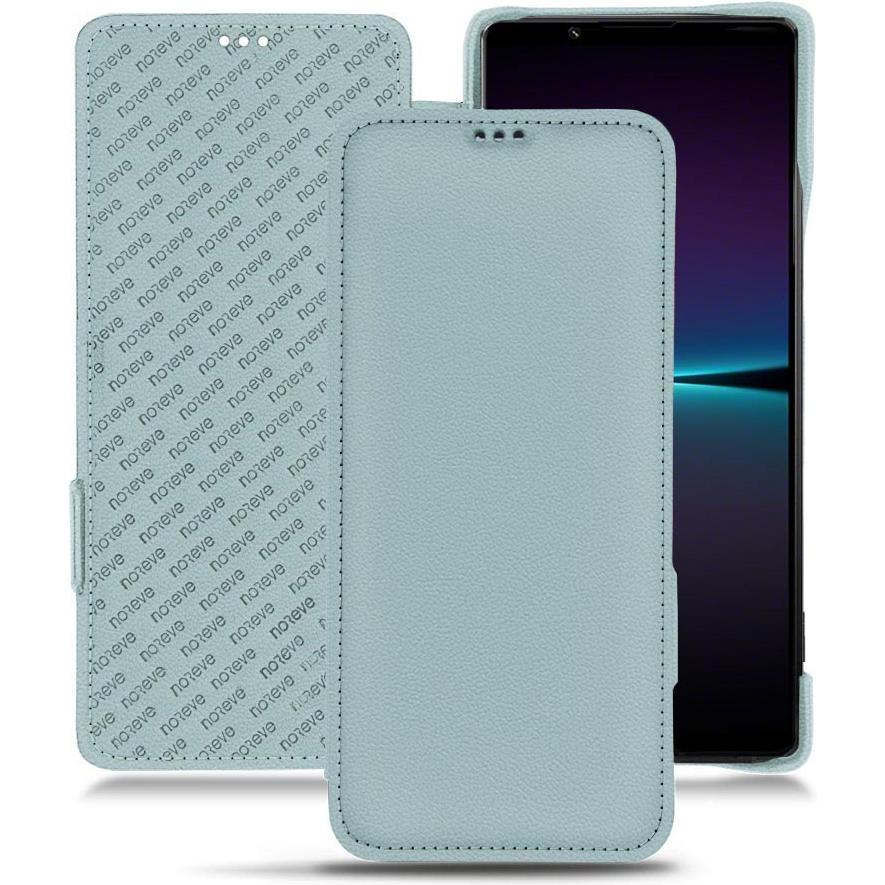 Noreve Lederschutzhülle horizontal (Sony Xperia 1 IV), Smartphone Hülle, Blau