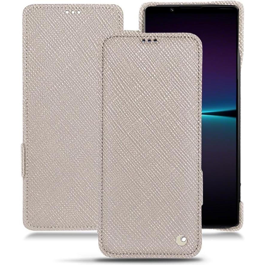 Thumbnail - Noreve Lederschutzhülle horizontal (Sony Xperia 1 IV), Smartphone Hülle, Beige