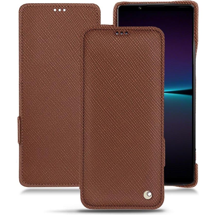 Noreve Lederschutzhülle horizontal (Sony Xperia 1 IV), Smartphone Hülle, Braun