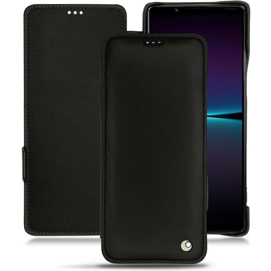 Noreve Lederschutzhülle horizontal (Sony Xperia 1 IV), Smartphone Hülle, Schwarz