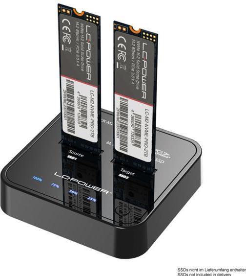 Actual product image LC-Power LC-DOCK-M2-NVME for 2x NVMe-M.2-SSD docking station retail
