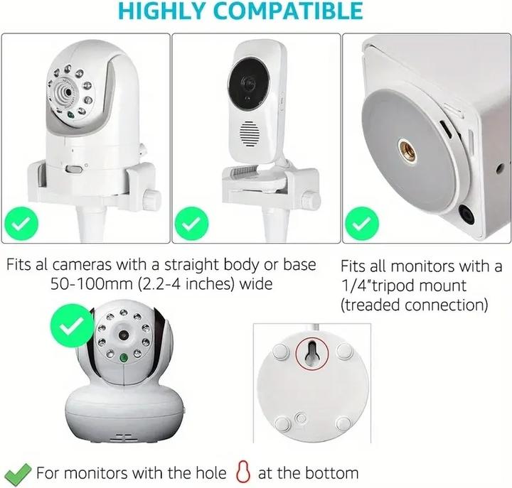 Produktbild PhoneLook Flexible Universalhalterung für Babyphone, Telefon oder Kamera, aus Silikon, schwenkbar und an versc