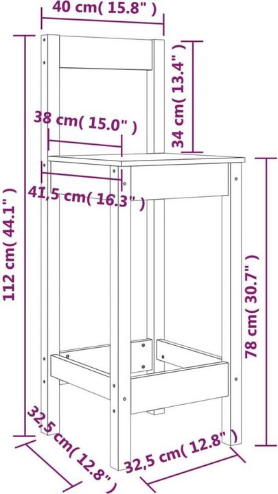 Produktbild vidaXL Barstuhl