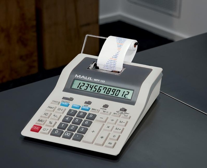 Actual product image Maul Desktop calculator printing MPP 123 - grey (Electrical connection)