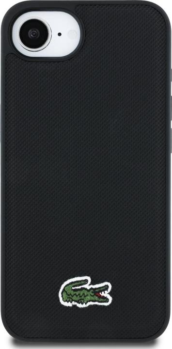 Actual product image Lacoste Case Iconic Petit Pique Woven Logo MagSafe for iPhone 16e black (Apple iPhone 16e)