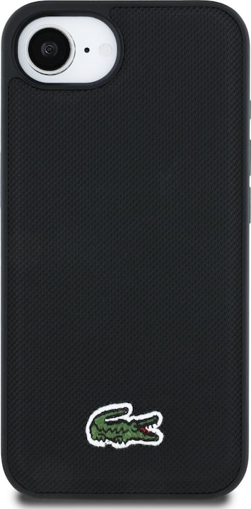 Produktbild Lacoste Case Iconic Petit Pique Woven Logo MagSafe for iPhone 16e black (Apple iPhone 16e)